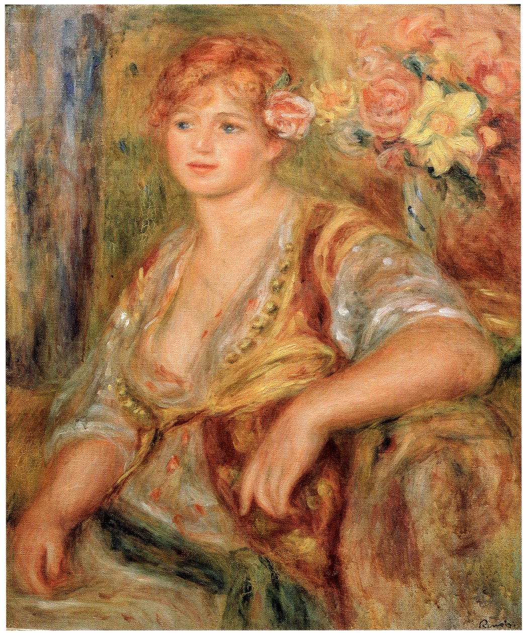 Blonde a la rosenangielski: Blonde Girl with a Rosen autorstwa Pierre Auguste Renoir