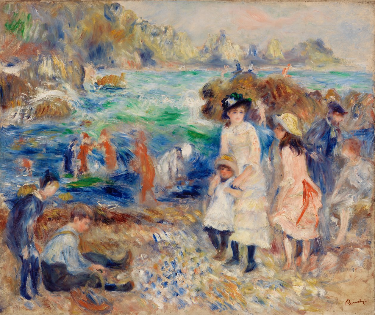 Dzieci na wybrzeżu, Guernsey autorstwa Pierre-Auguste Renoir