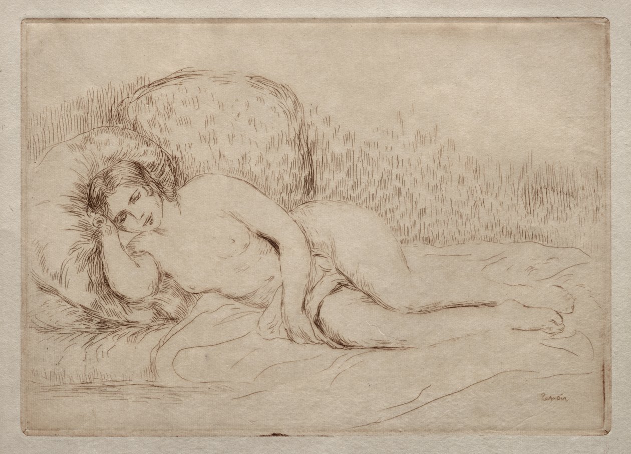 Naga kobieta leży autorstwa Pierre-Auguste Renoir