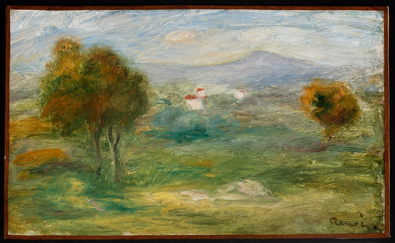 Krajobraz z domami w Cagnes-sur-Mer autorstwa Pierre-Auguste Renoir