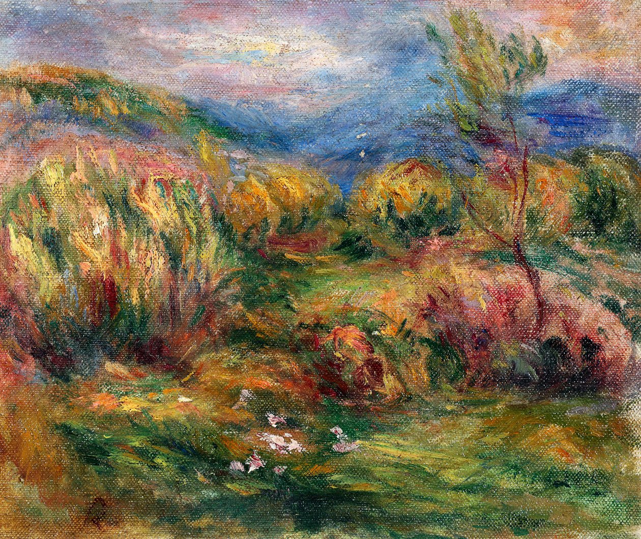 Krajobraz w pobliżu Cagnes-sur-Mer autorstwa Pierre-Auguste Renoir