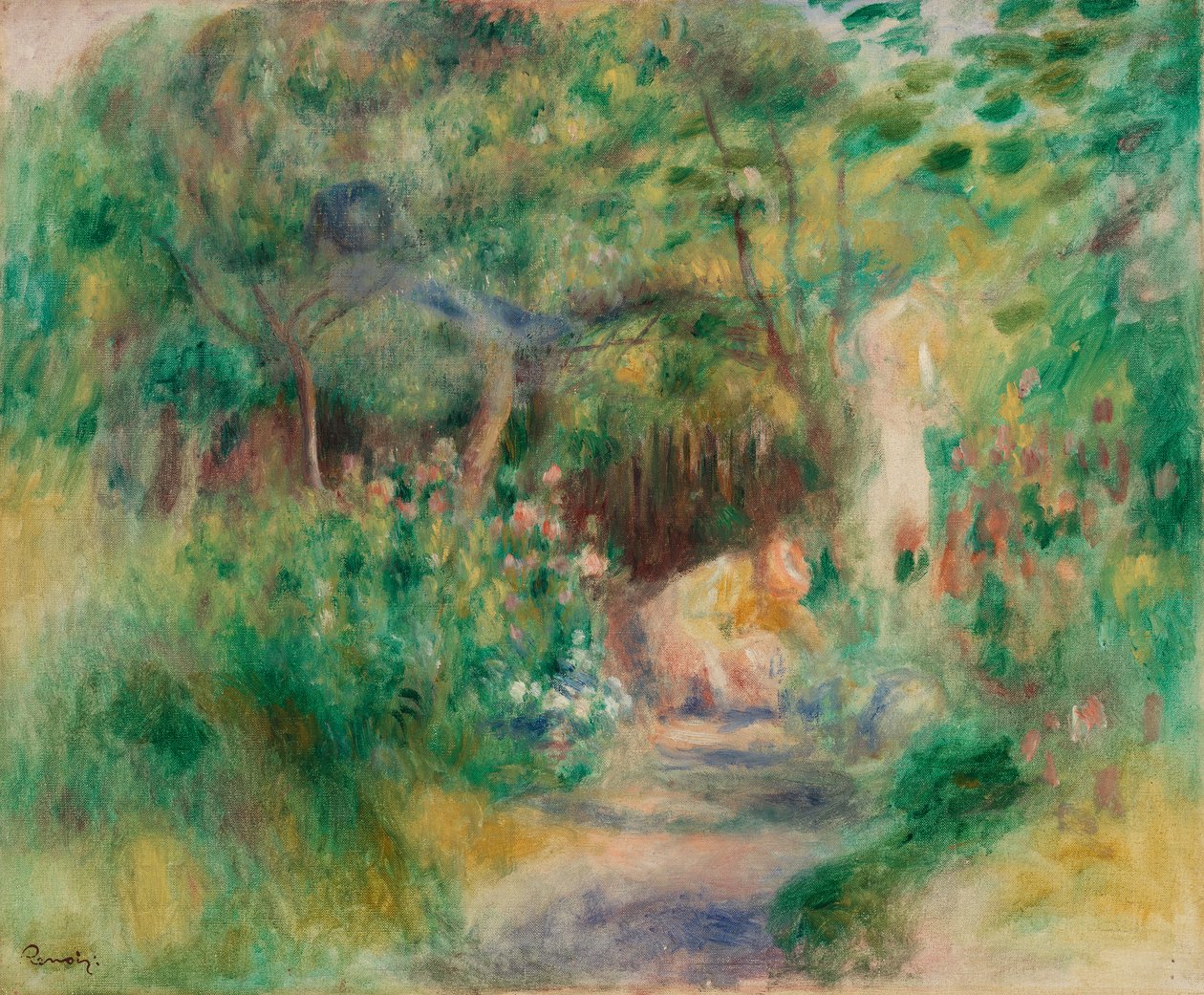 Krajobraz z ogrodnictwem kobiety autorstwa Pierre-Auguste Renoir
