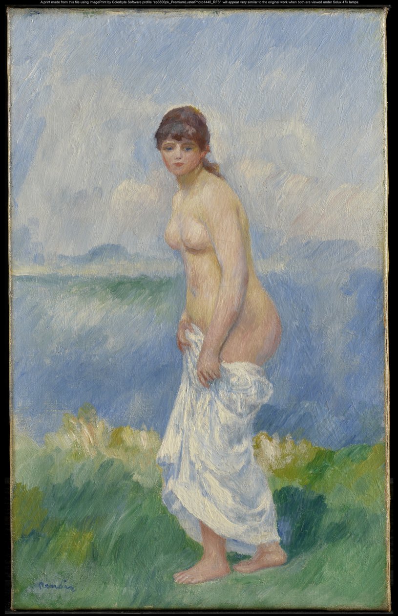 Stojąca kąpiąca się kobieta autorstwa Pierre-Auguste Renoir