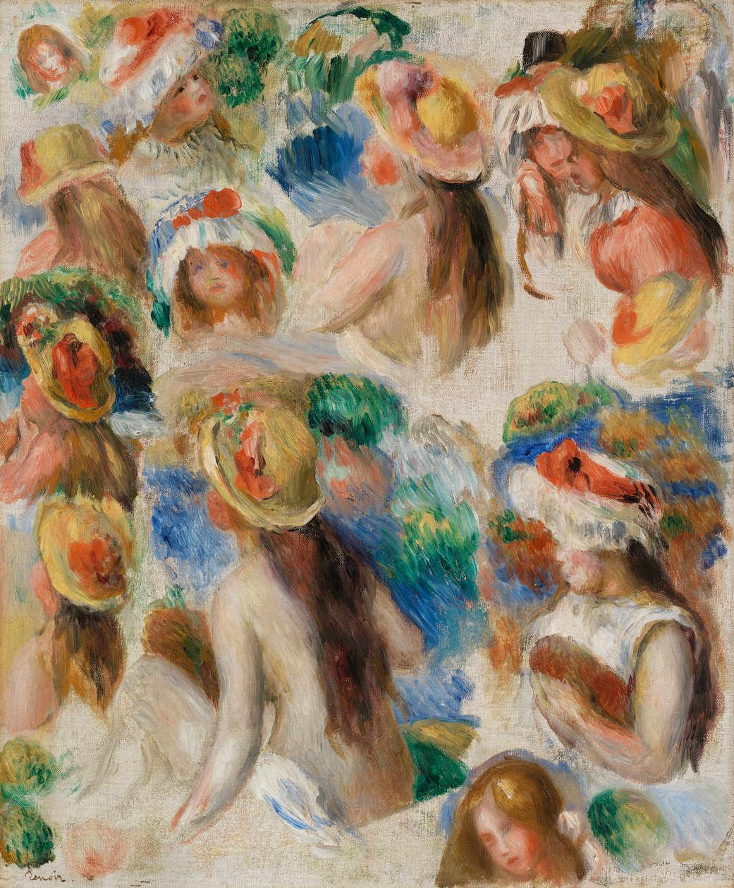 Studium głów autorstwa Pierre-Auguste Renoir
