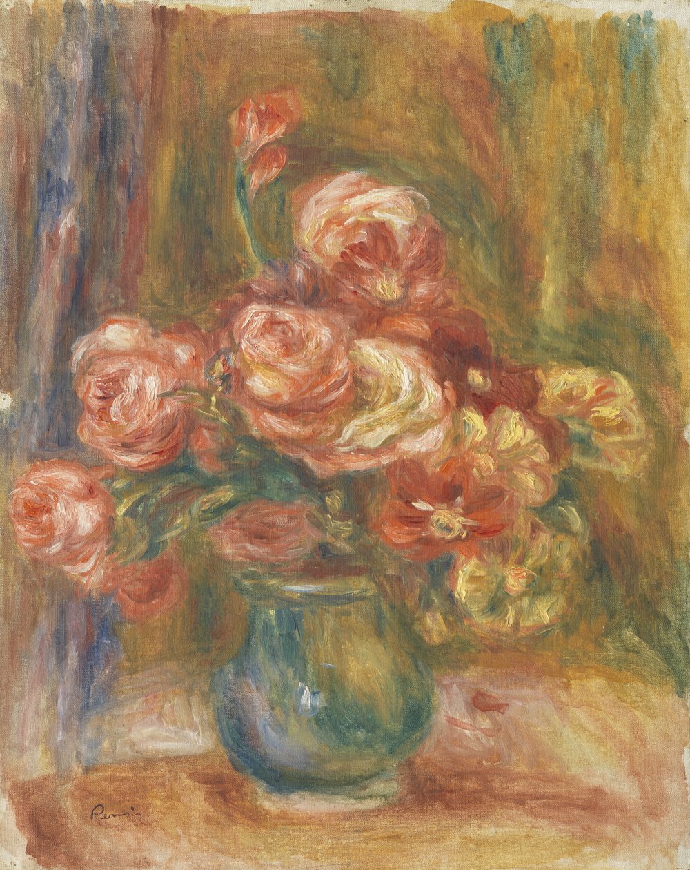 Wazon z różami autorstwa Pierre-Auguste Renoir
