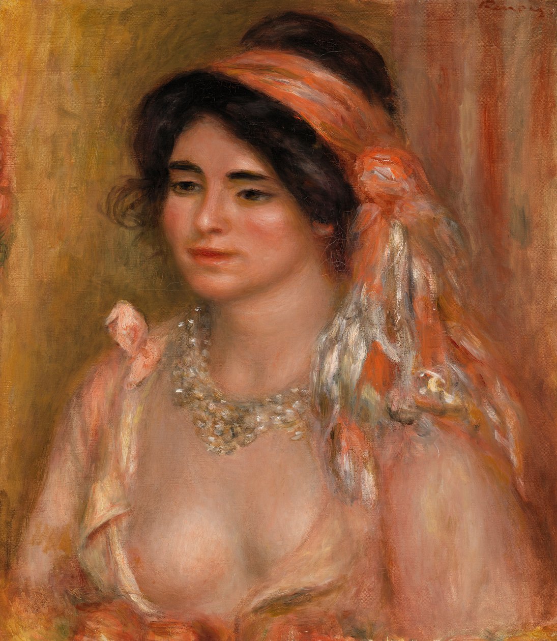 Kobieta o czarnych włosach (Młoda kobieta o czarnych włosach, popiersie) autorstwa Pierre-Auguste Renoir