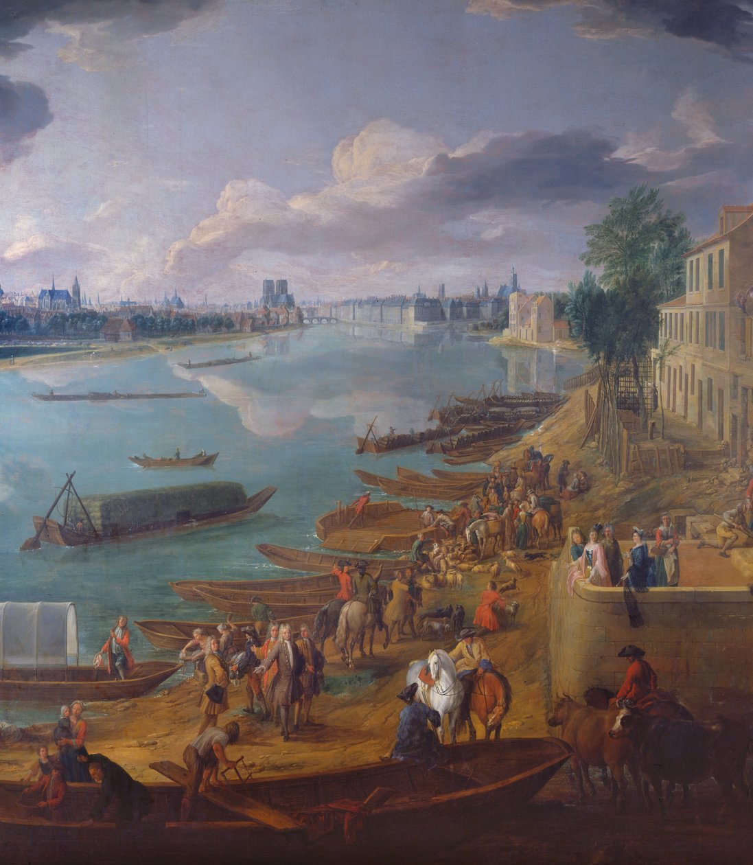 Widok na Paryż z Quai de la Rapee olej na płótnie, detal z 168381 autorstwa Pierre Denis Martin