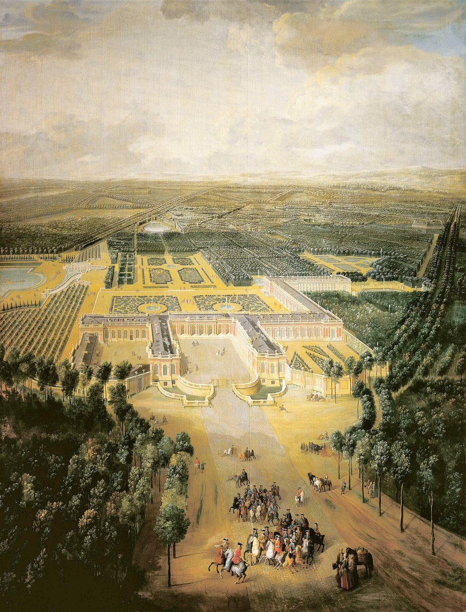 Francja, Wersal, Perspektywiczny widok Ogrodów Wielkiego Trianon w Wersalu autorstwa Pierre Denis Martin