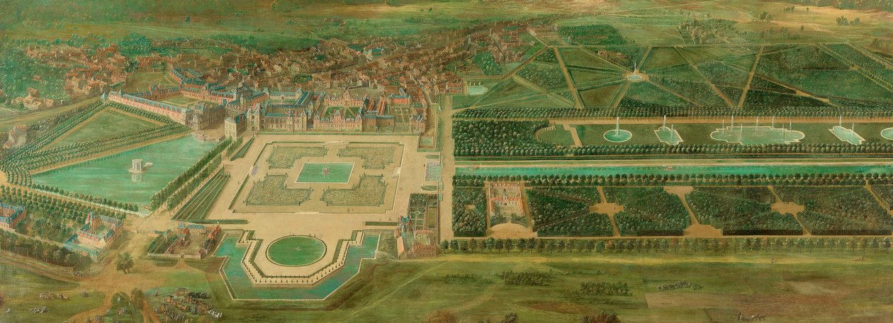 Widok na zamek Fontainebleau autorstwa Pierre-Denis Martin