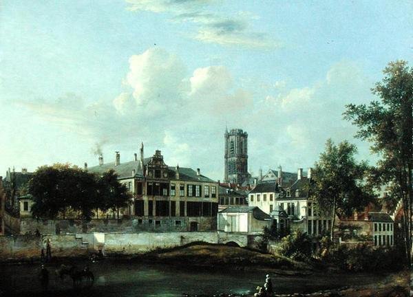 Widok na Skaldę i Sint Baafskathedraal, Gandawa autorstwa Pierre François De Noter