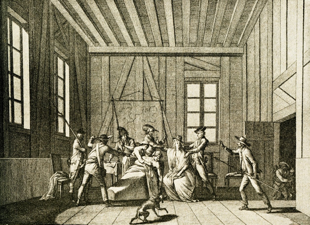 Zabójstwo Jean-Paula Marata w 1793 r. (rycina) autorstwa Pierre Gabriel Berthault