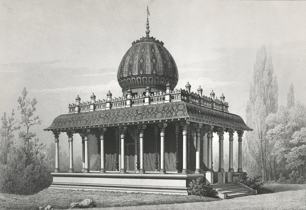 Pawilon Kompanii Wschodnioindyjskiej, na Wystawie Powszechnej w 1867 r., 1868 r. lito autorstwa Georges Diéterle