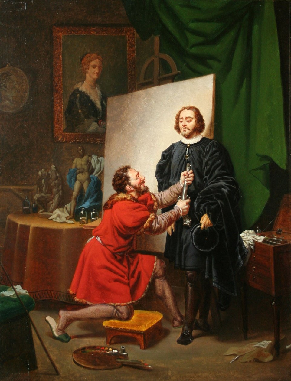 Aretino w pracowni Tintoretta, ok. 1822 (olej na płótnie) autorstwa Pierre Nolasque Bergeret