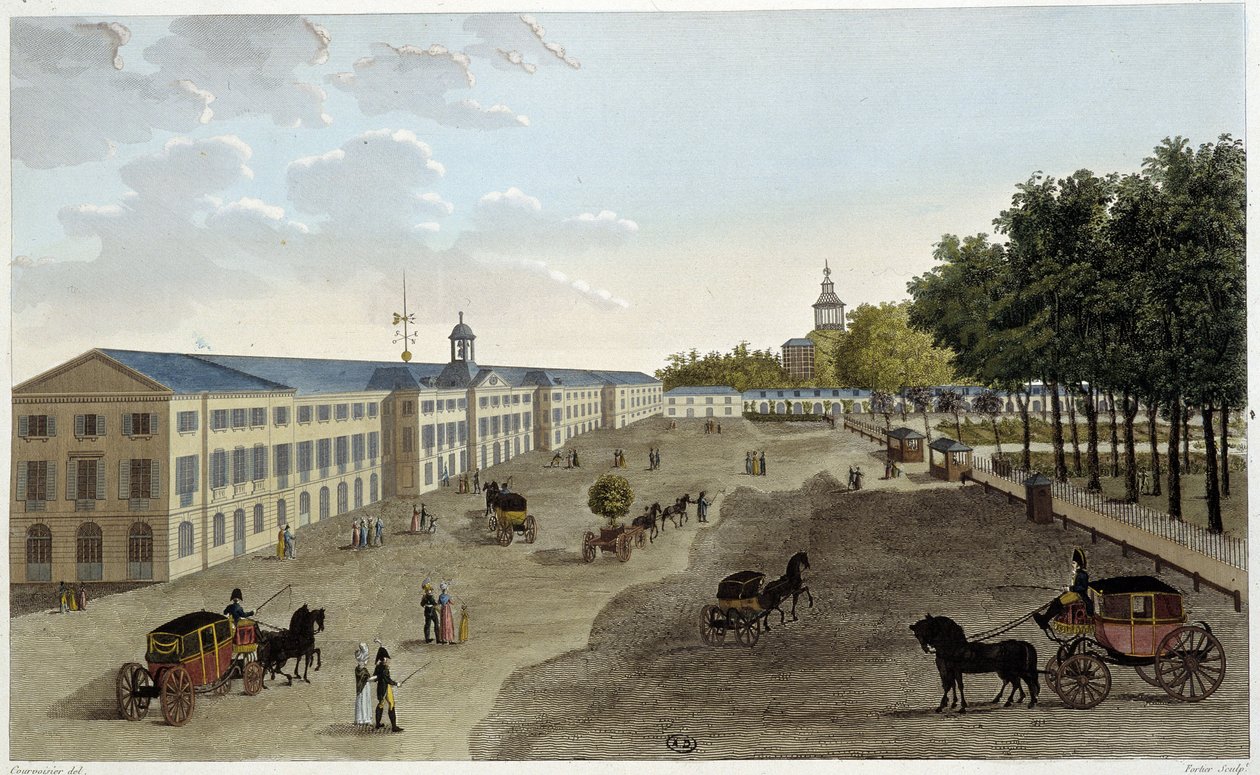 Widok nowej galerii gabinetu historii naturalnej Jardin des Plantes - w „Vues de Paris” autorstwa Courvoisiera autorstwa Pierre (after) Courvoisier