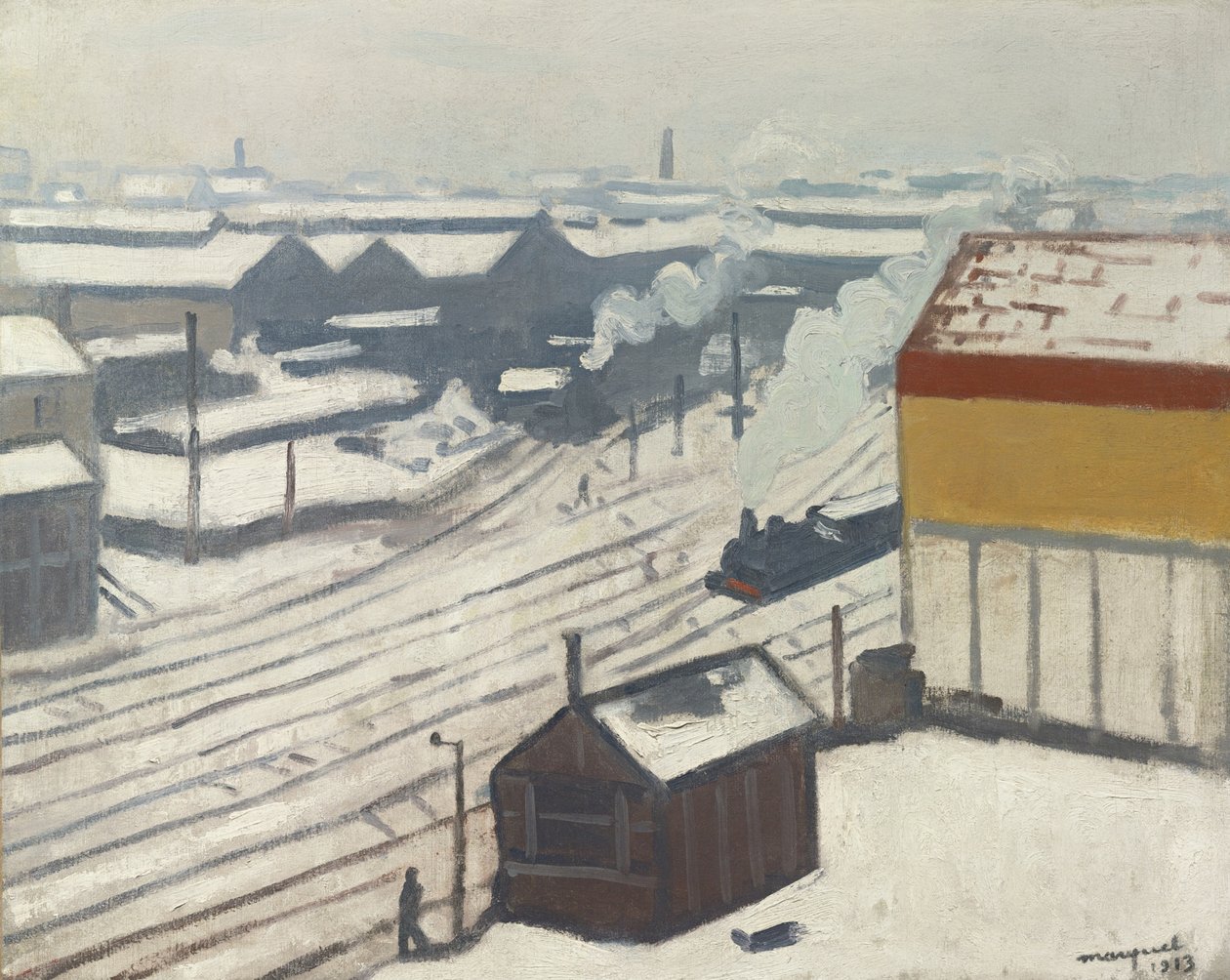 Gare Montparnasse w śniegu, 1913 autorstwa Albert Marquet