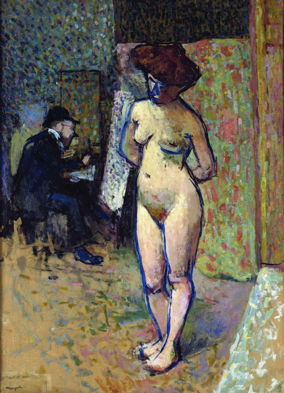 Matisse w pracowni Manguina, 1905. autorstwa Albert Marquet