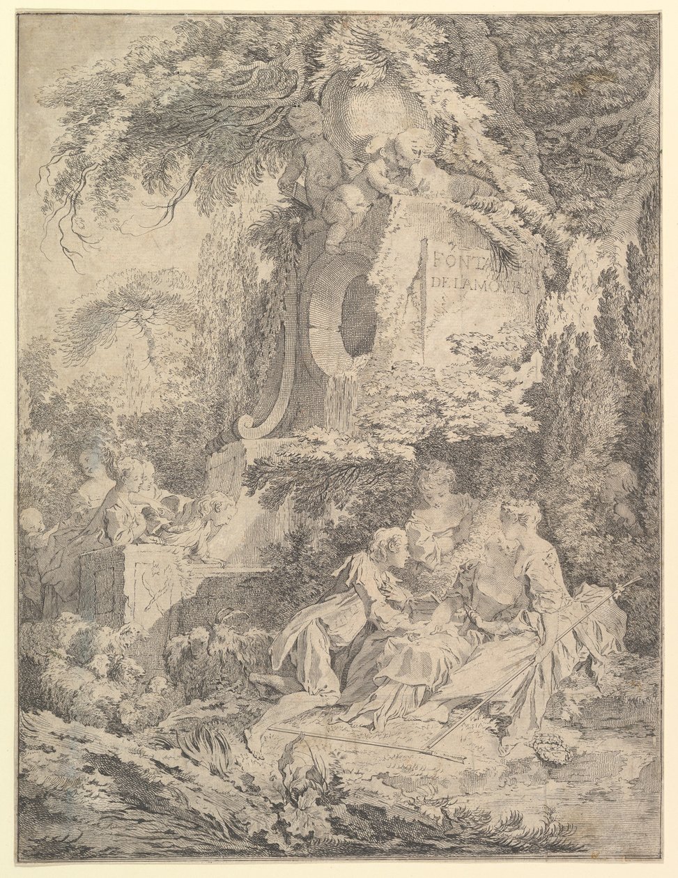 Fontanna Miłości, 1738. autorstwa Pierre Alexandre Aveline