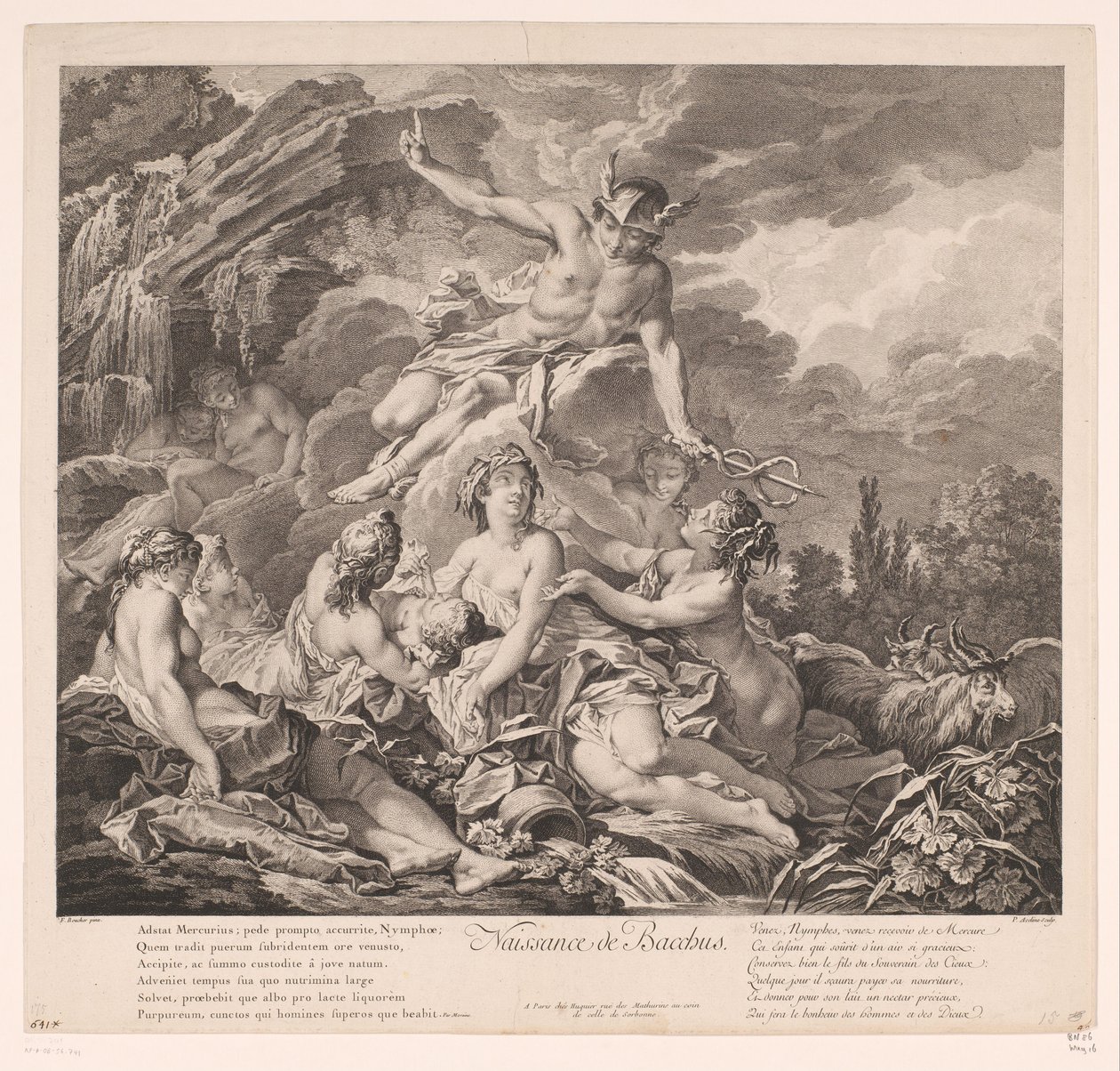 Narodziny Bachusa Naissance de Bacchus (tytuł na obiekcie) autorstwa Pierre Alexandre Aveline