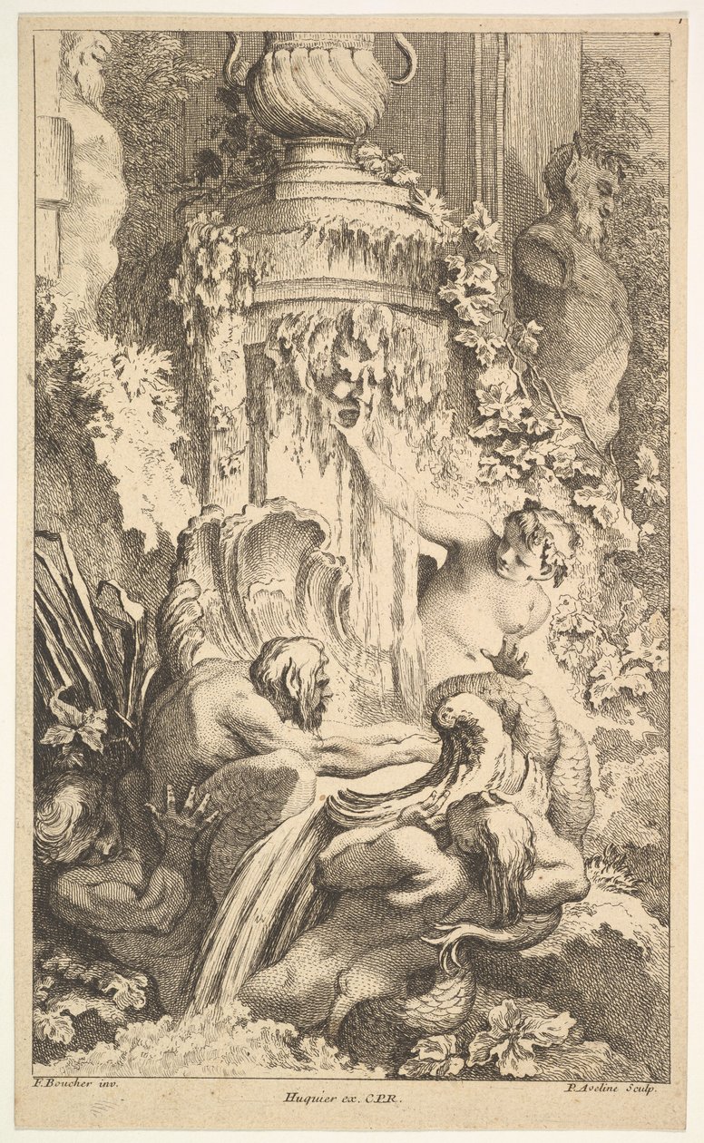 Najady, Trytony i Łaźnia Priap, 1736. autorstwa Pierre Alexandre Aveline