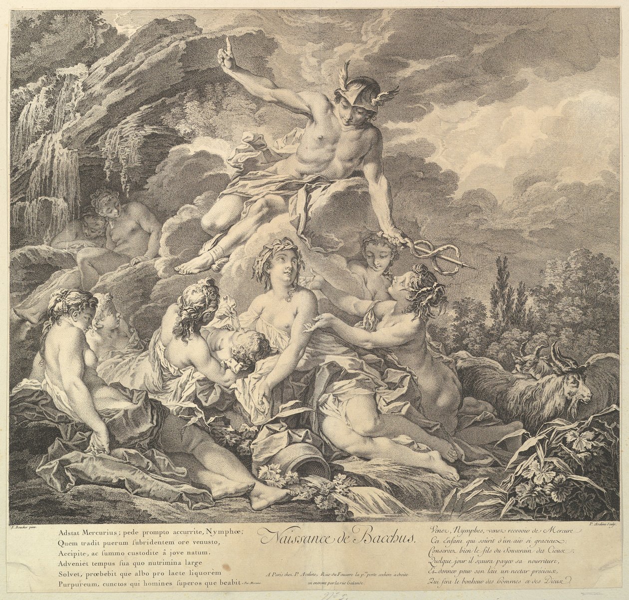 Naissance de Bacchus Narodziny Bachusa, XVIII wiek. autorstwa Pierre Alexandre Aveline
