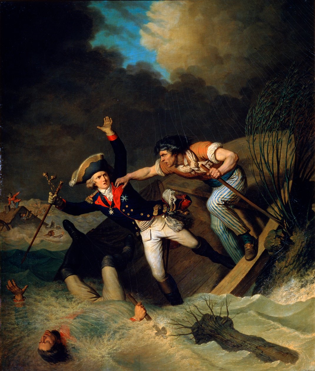 Śmierć księcia Leopolda Brunszwiku podczas powodzi w Brunszwiku, Niemcy, 1785 autorstwa Pierre Alexandre Wille