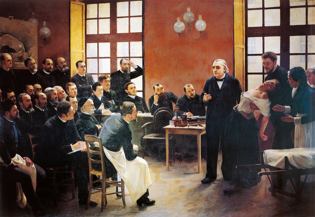 Lekcja kliniczna z doktorem Charcotem w Salpetriere autorstwa Pierre Andre Brouillet