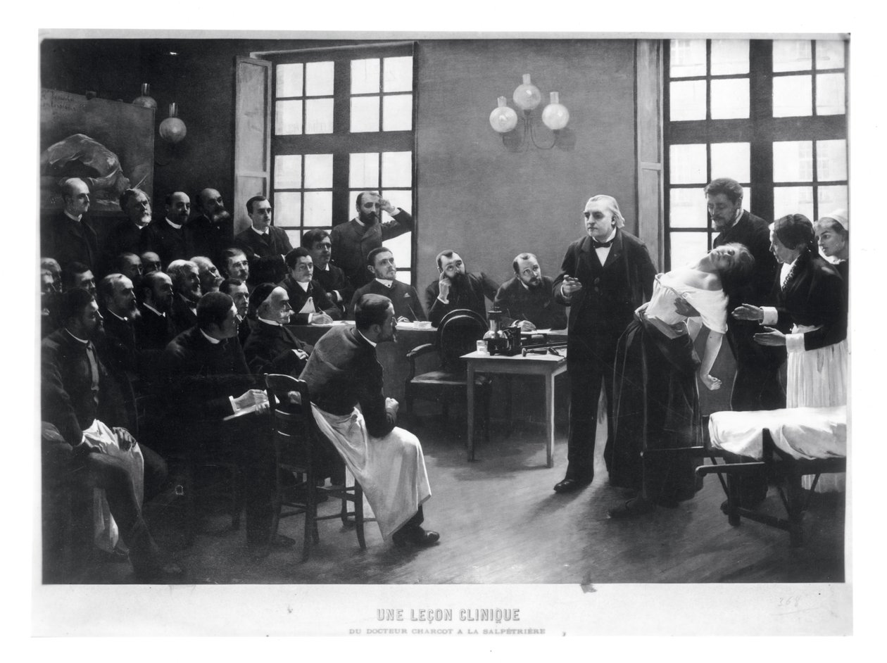 Lekcja kliniczna z doktorem Charcotem w Salpetriere, 1887 r. autorstwa Pierre Andre Brouillet