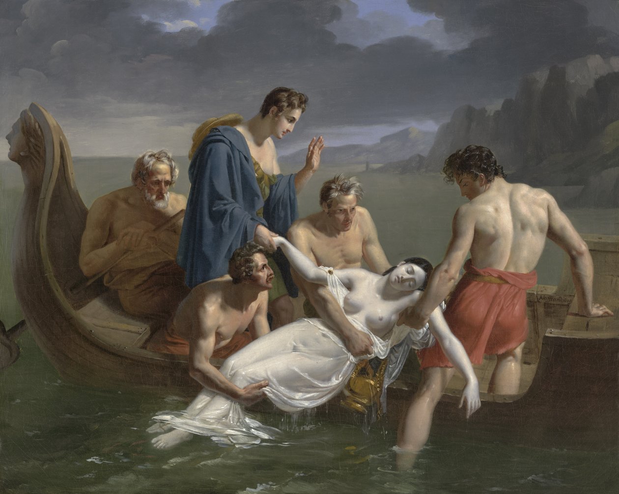 Śmierć Safony, 1819 autorstwa Pierre Antoine Augustin Vafflard