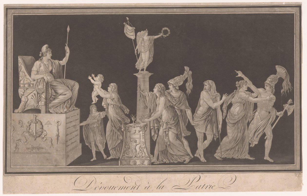 Alegoria nabożeństwa do Francji Dévouement à la Patrie (tytuł na przedmiocie) autorstwa Pierre Antoine Demachy