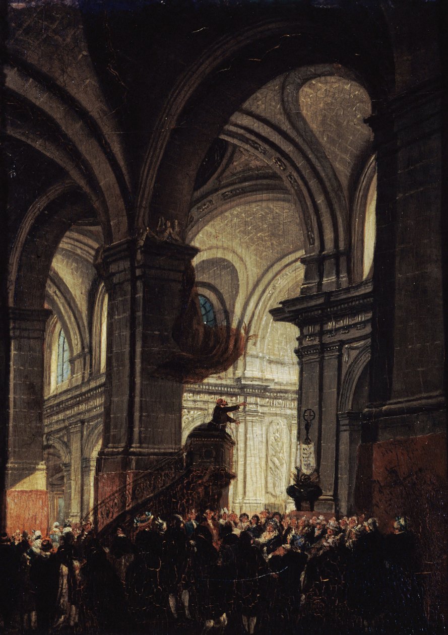 Kazanie kapucyna w kościele św. Rocha, 1780. autorstwa Pierre Antoine Demachy