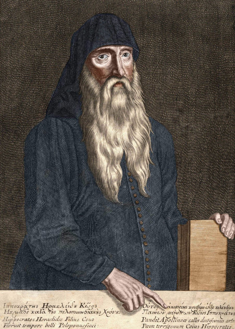 Hipokrates z Kos - Hipokrates (po grecku Hipokrates) Grecka medycyna (460 do 380 pne). rycina Pierre Aubry (1610 - 1686). autorstwa Pierre Aubry