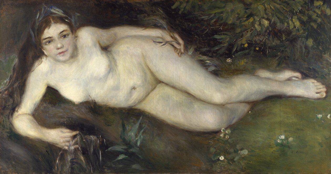Nimfa nad strumieniem, 1869-1870 autorstwa Pierre Auguste Renoir