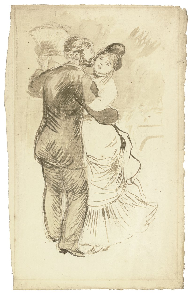 Studium do „Taniec na wsi”, 1883 autorstwa Pierre Auguste Renoir