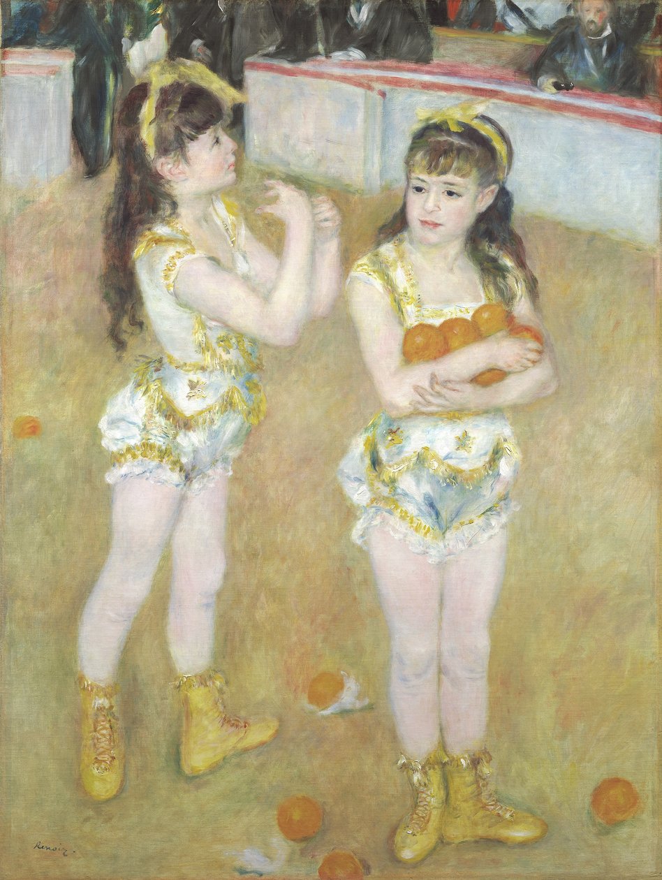 Akrobaci w Cirque Fernando, Francisca i Angelina Wartenberg, 1879 autorstwa Pierre Auguste Renoir