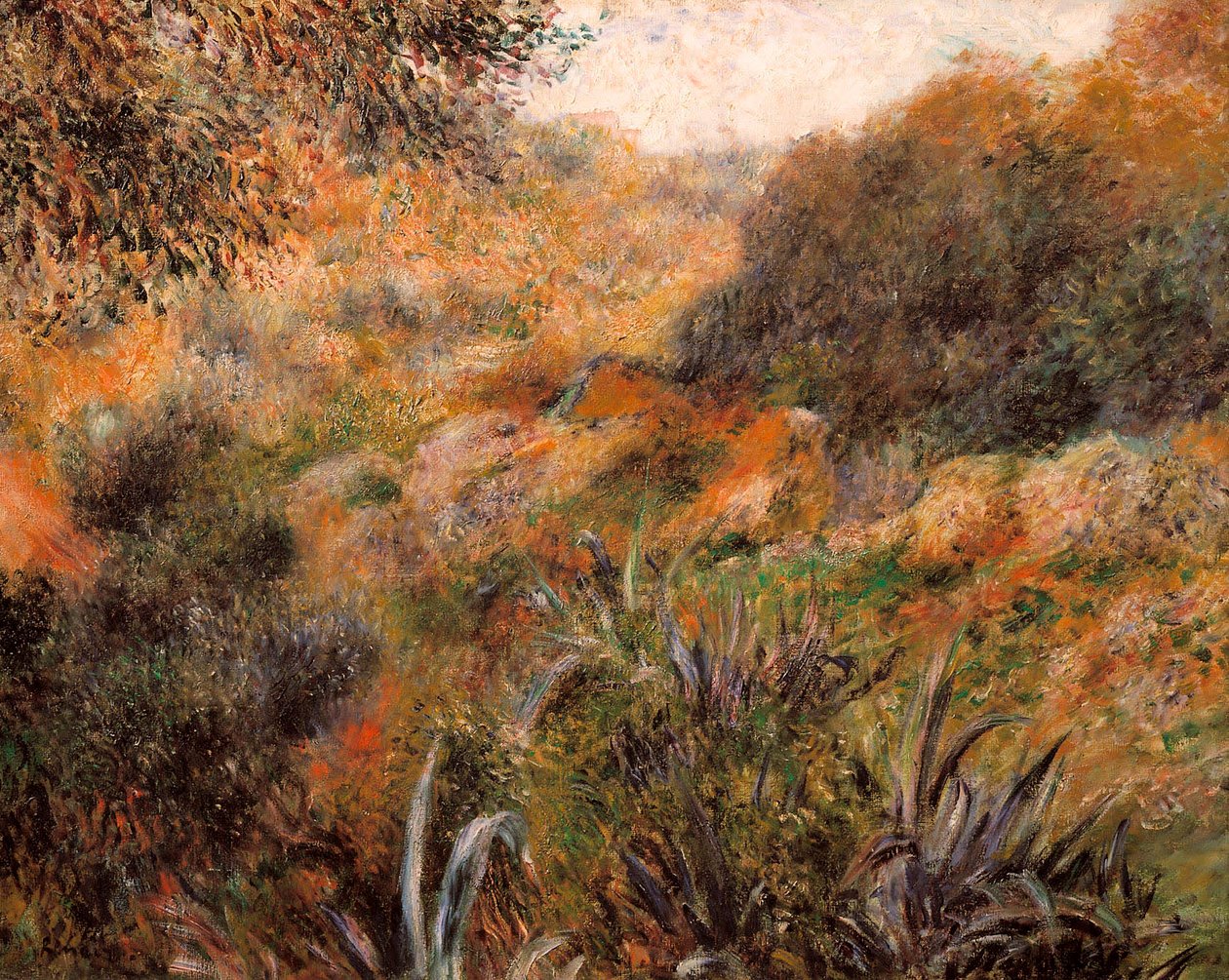 Algierski krajobraz, wąwóz dzikiej kobiety autorstwa Pierre Auguste Renoir