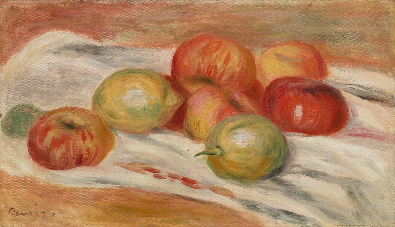 Jabłka i cytryny na szmatce autorstwa Pierre Auguste Renoir