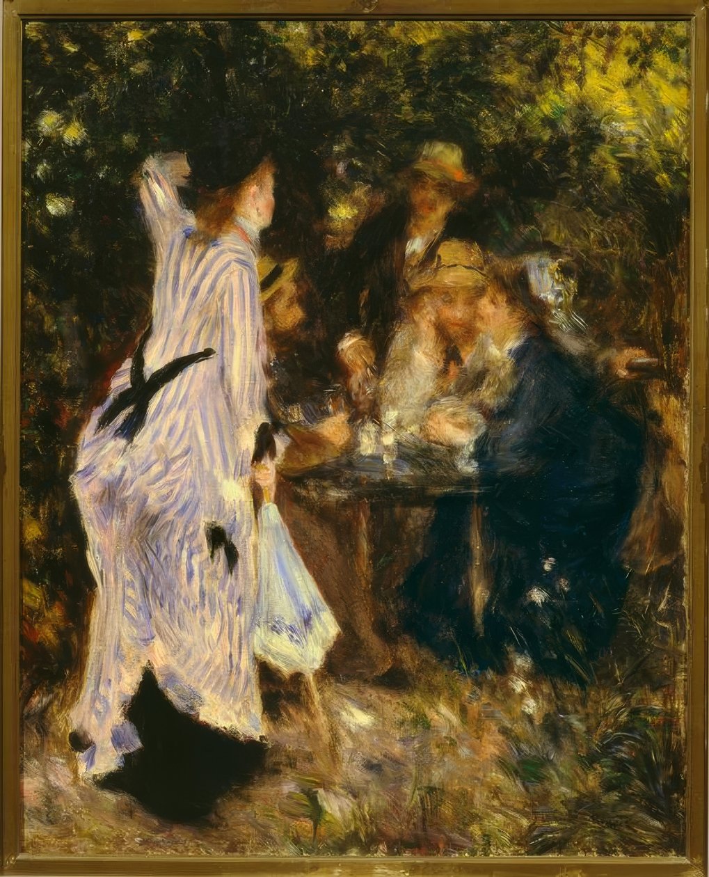 W ogrodzie (Pod altaną, Moulin de la Galette) autorstwa Pierre Auguste Renoir