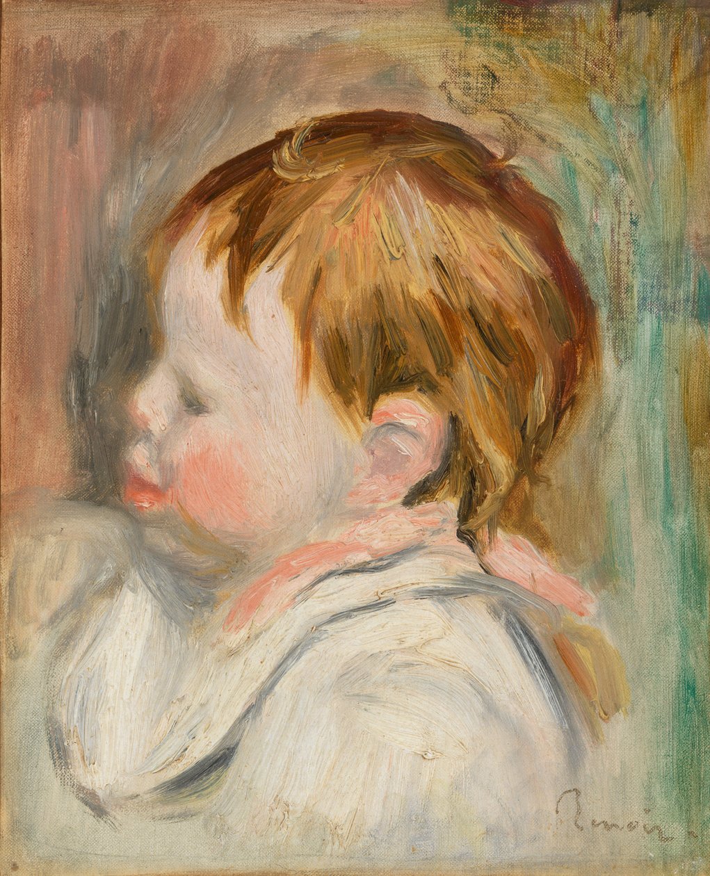 Głowa dziecka (głowa dziecka, lewy profil) autorstwa Pierre Auguste Renoir
