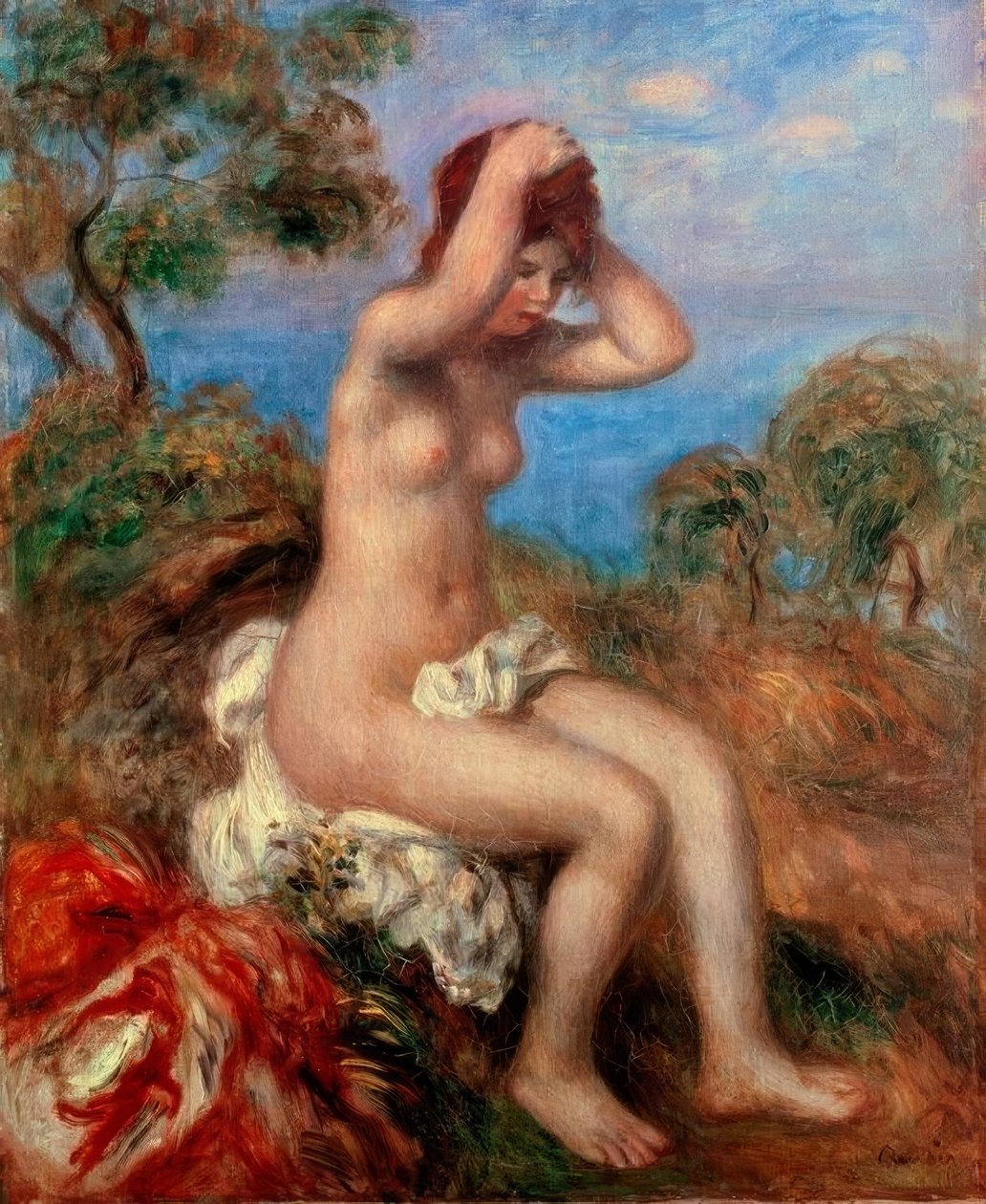 Kąpiąca się dziewczyna autorstwa Pierre Auguste Renoir