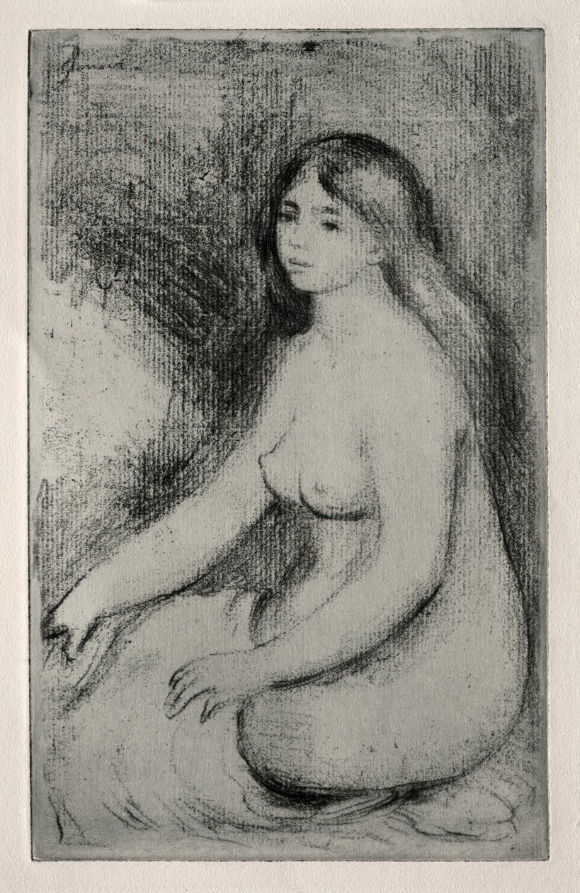 Kąpiący się w pozycji siedzącej, ok. 1905. autorstwa Pierre Auguste Renoir