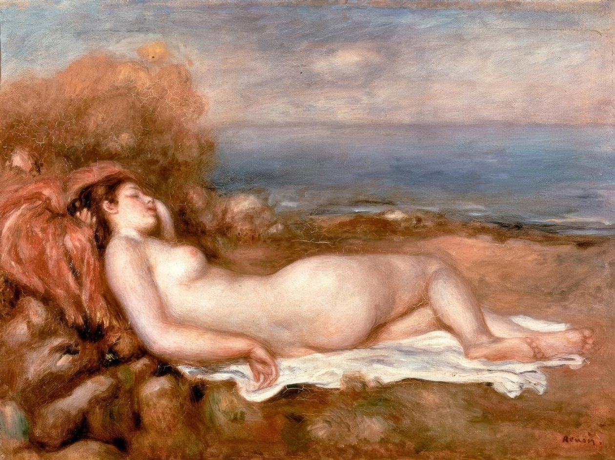 Kąpiący się nad morzem autorstwa Pierre Auguste Renoir