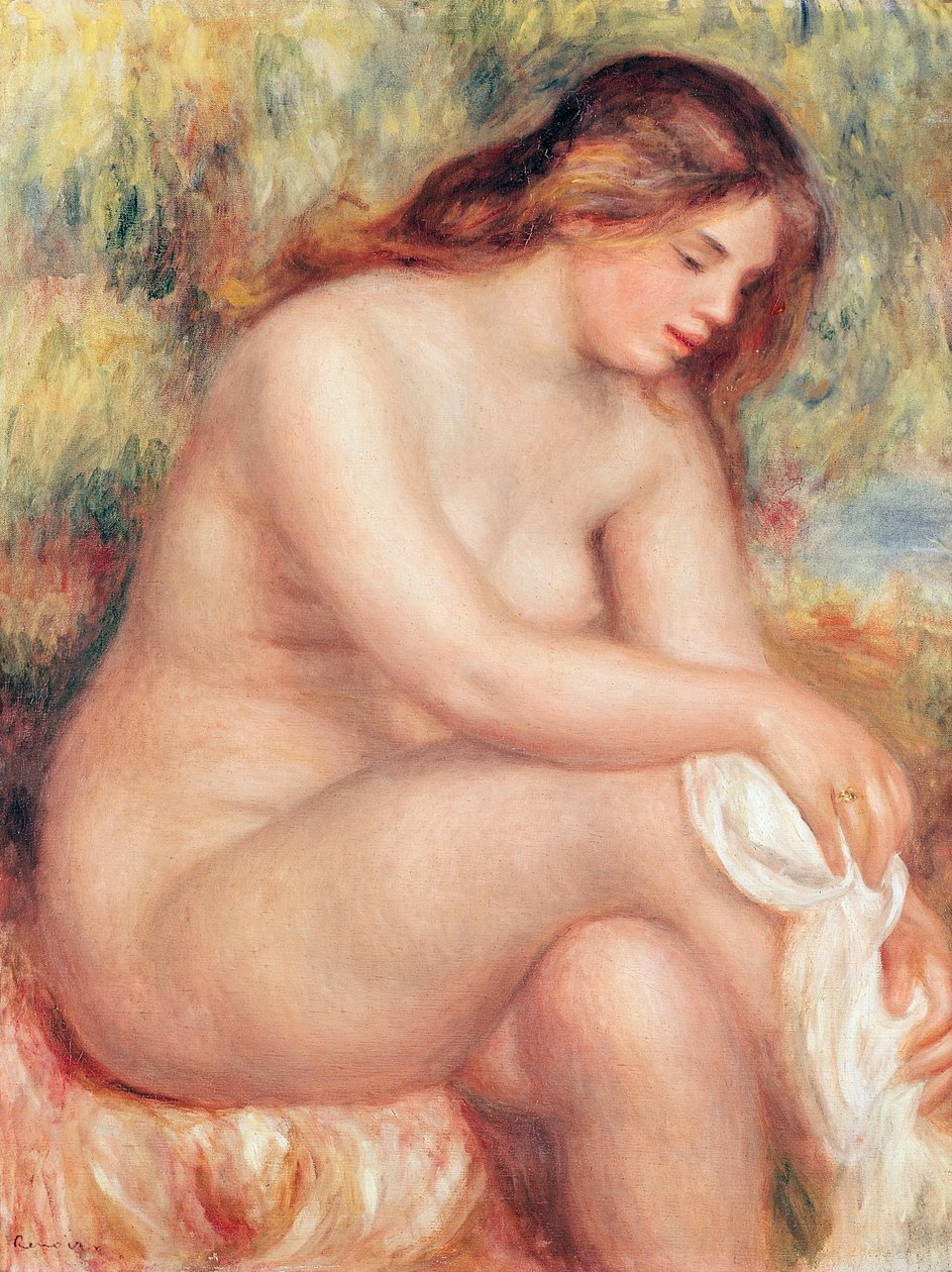 Kąpiąca się sama susząca, ok. 1910 autorstwa Pierre Auguste Renoir