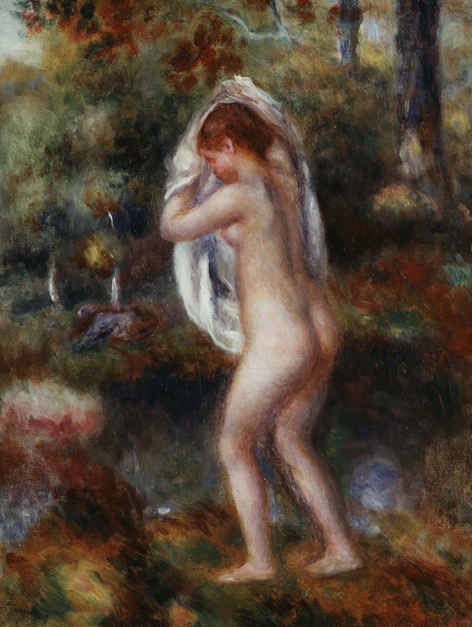 Rozbieranie kąpiących się, 1897 autorstwa Pierre Auguste Renoir
