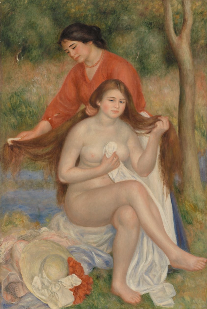 Kąpiący się i pokojówka autorstwa Pierre Auguste Renoir