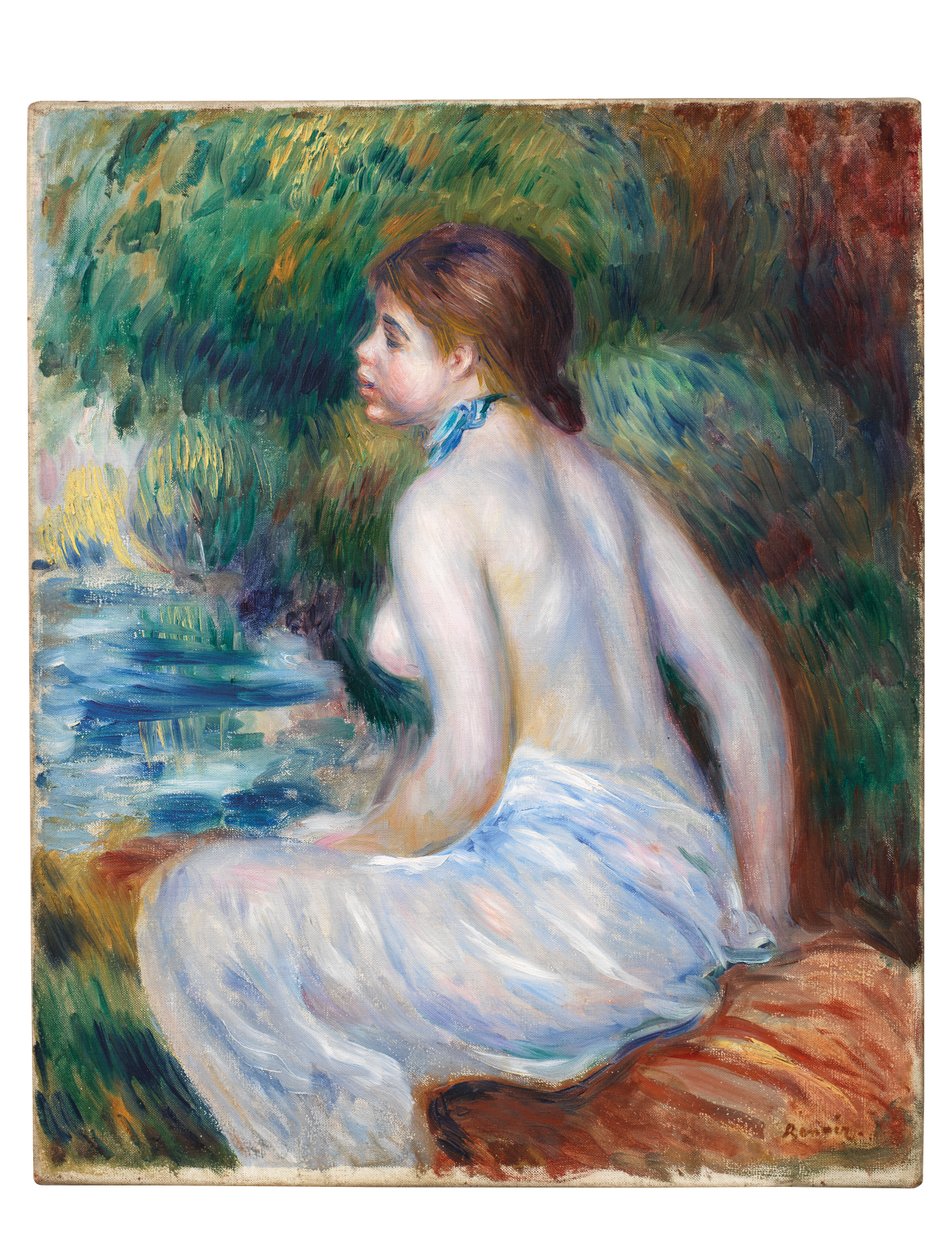 Kąpiący się siedzący, 1890 autorstwa Pierre Auguste Renoir