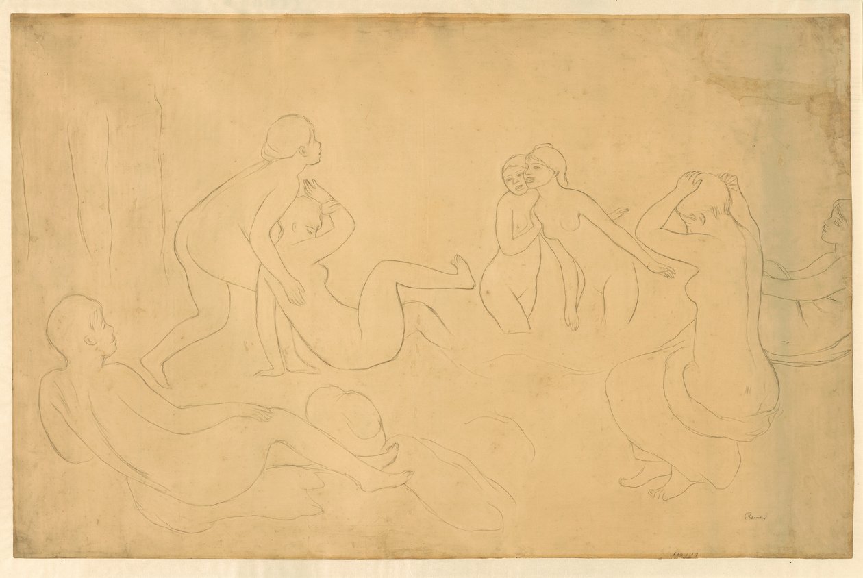 Kąpiący się w lesie autorstwa Pierre Auguste Renoir