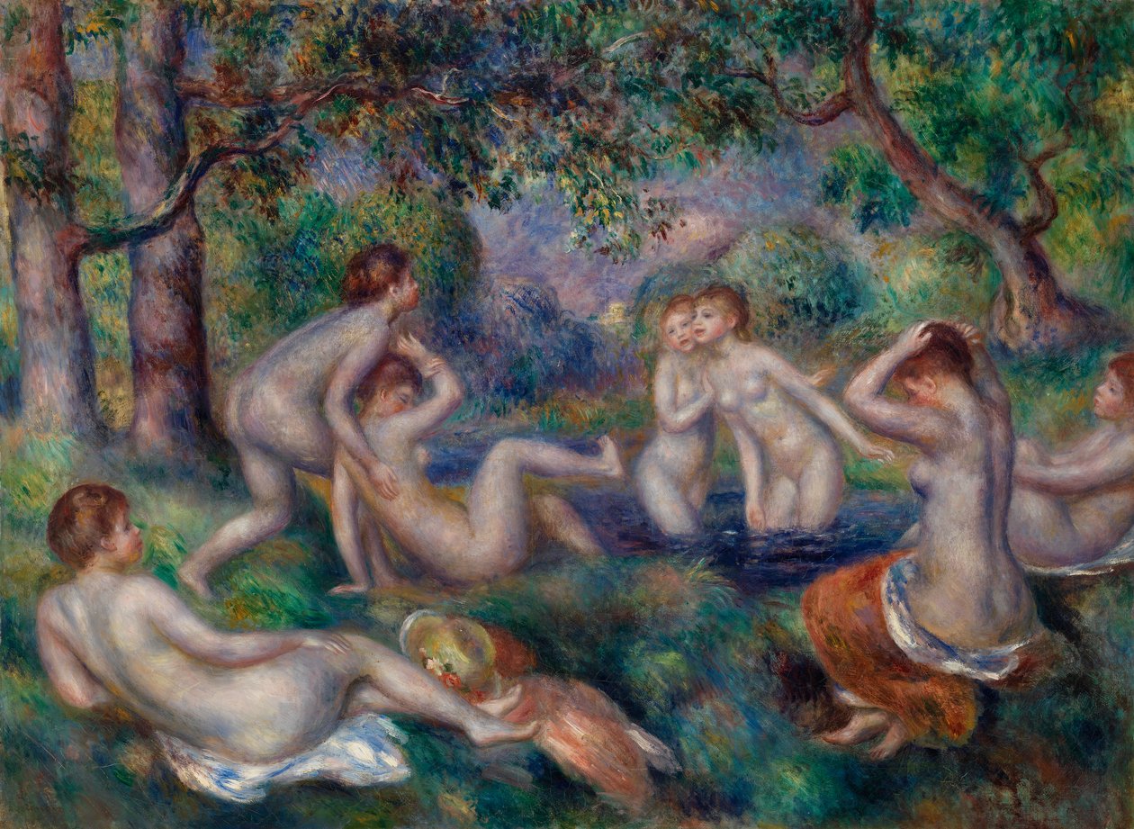 Kąpiący się w lesie autorstwa Pierre Auguste Renoir