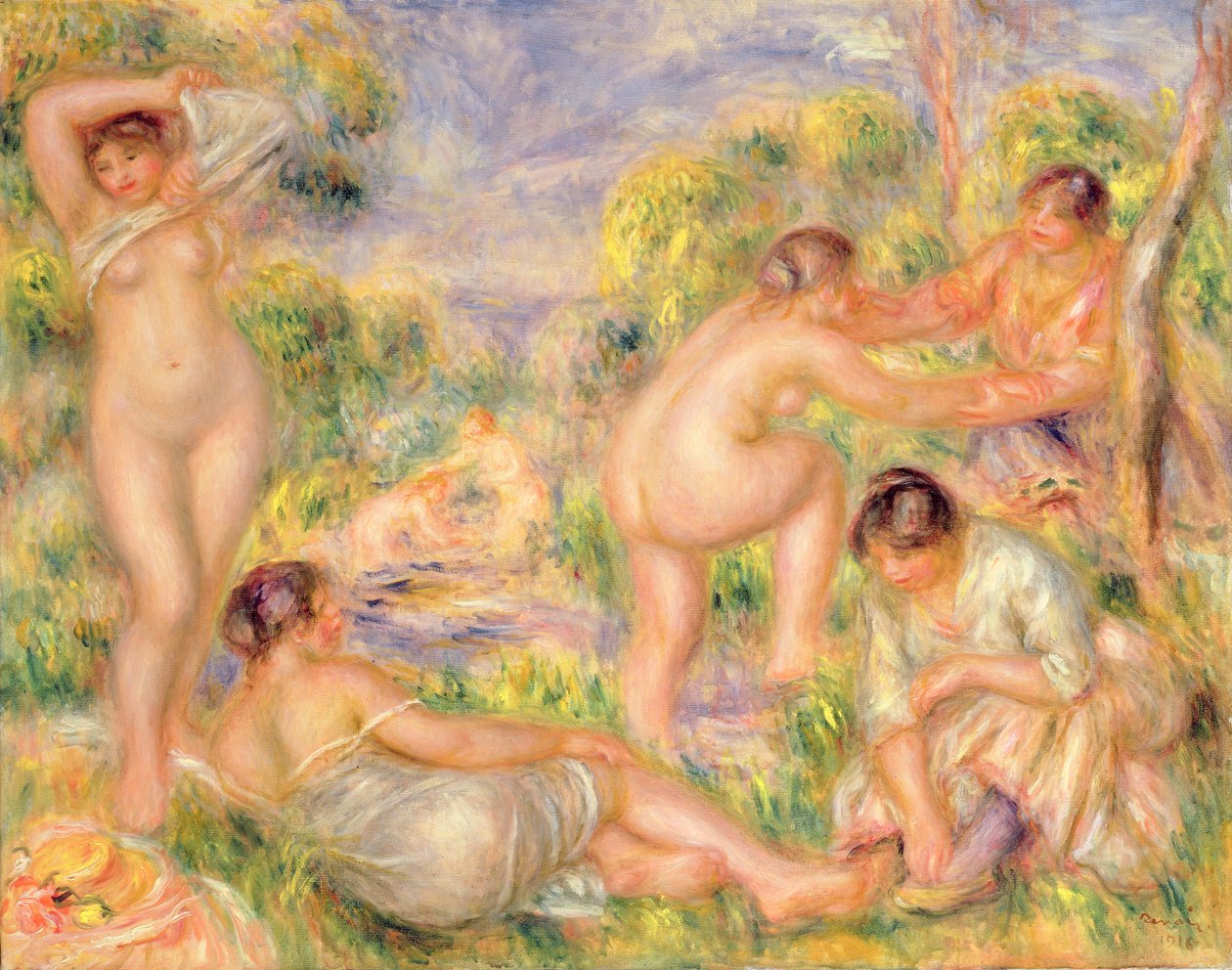 Grupa kąpielowa autorstwa Pierre Auguste Renoir