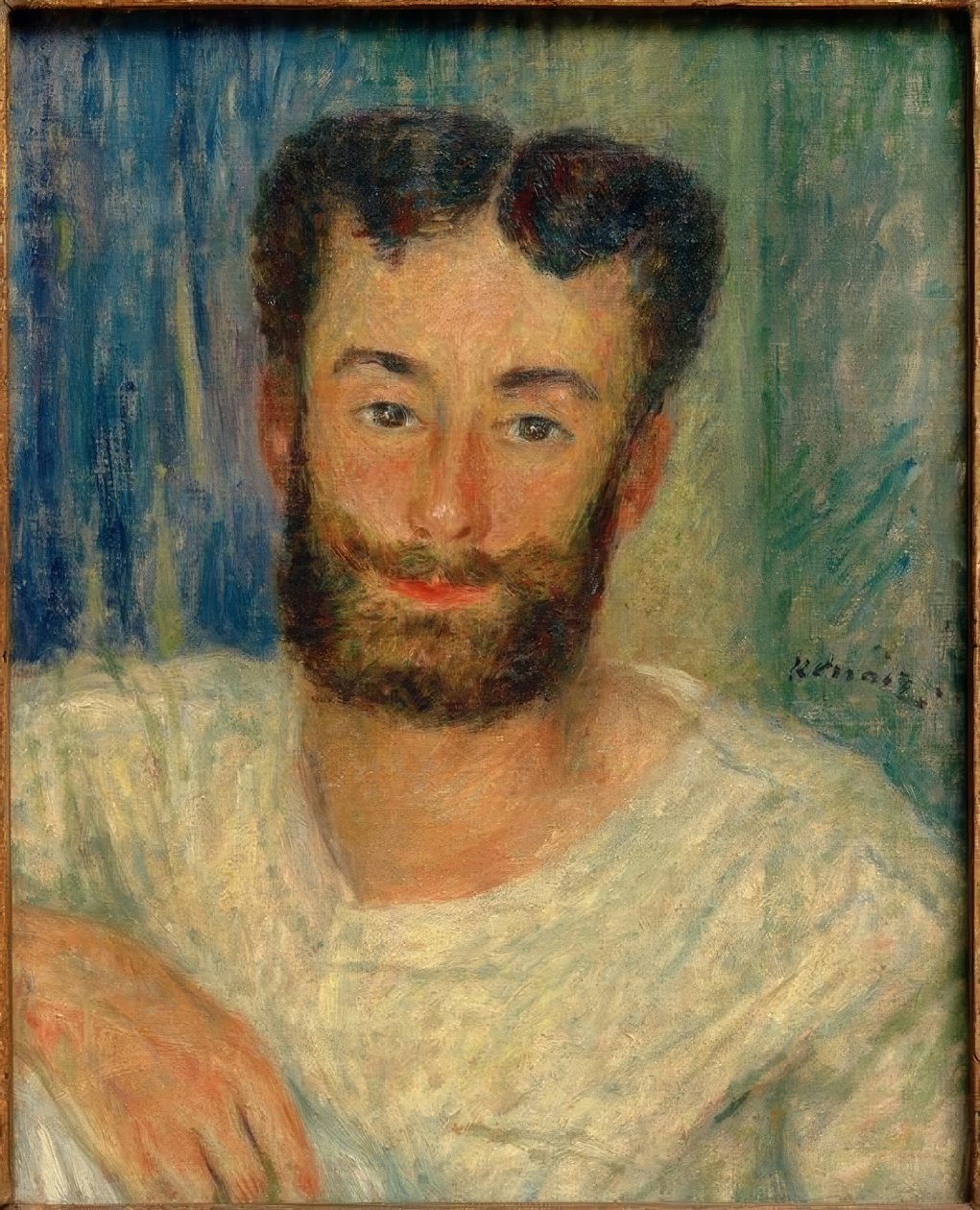 Portret brodatego młodzieńca z rozciętą kamizelką (The Bougival Rower) autorstwa Pierre Auguste Renoir