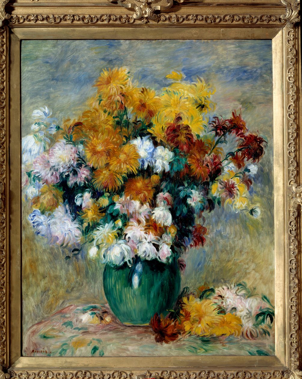 Bukiet chryzantem. Obraz Pierre Auguste Renoir (1841-1919) autorstwa Pierre Auguste Renoir